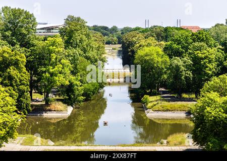 Canal Piaseczynski (Kanał Piaseczyński), Varsovie, Pologne Banque D'Images