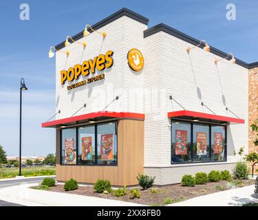 Popeyes Louisiana Kitchen, Inc. est un restaurant de poulet frit avec des emplacements dans le monde entier. Banque D'Images