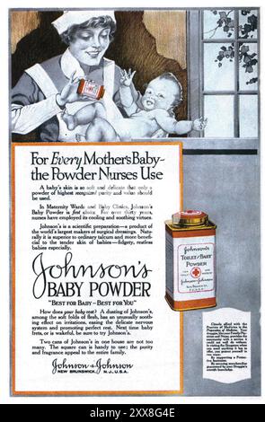 1920 Johnson's Baby Powder ad Banque D'Images