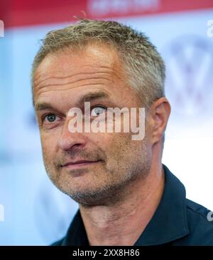 Francfort, Deutschland. 23 août 2024. Christian Wueck (Deutschland, entraîneur), GER, Pressekonferenz zur Vorstellung des neuen Bundestrainers der Frauen Fussball Nationalmannschaft, Francfort, 23.08.2024. Foto : Eibner-Pressefoto/Florian Wiegand crédit : dpa/Alamy Live News Banque D'Images