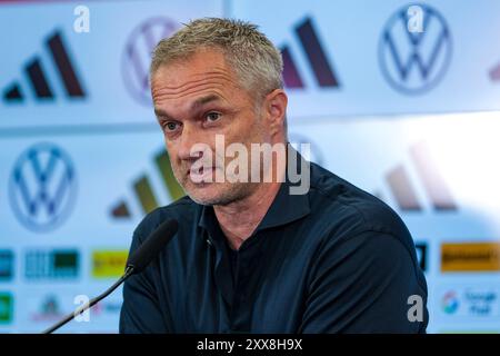 Francfort, Deutschland. 23 août 2024. Christian Wueck (Deutschland, entraîneur), GER, Pressekonferenz zur Vorstellung des neuen Bundestrainers der Frauen Fussball Nationalmannschaft, Francfort, 23.08.2024. Foto : Eibner-Pressefoto/Florian Wiegand crédit : dpa/Alamy Live News Banque D'Images