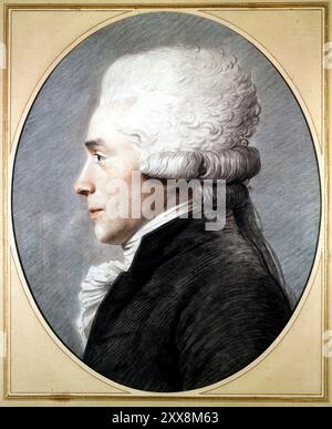 Portrait de Maximilien Robespierre (1758 - 1794) par Joseph Boze (1744 - 1826). Musée de Versailles. Banque D'Images