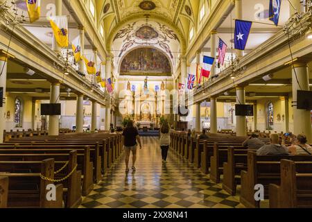 États-Unis, Louisiane, Nouvelle-Orléans, intérieur de la cathédrale Saint-Louis Banque D'Images