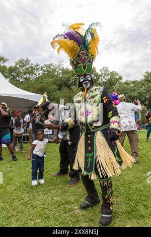 États-Unis, Louisiane, Nouvelle-Orléans, festival du cannabis (festival de marijunana) à Washington Square avec le Zulu Tramp social Aid & Pleasure Club, 4,20 est le nom de la journée du cannabis Banque D'Images