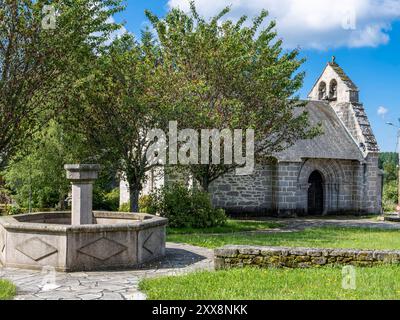 France, Corrèze, Chavanac, église Nativite de Saint Jean Baptiste, Parc naturel régional de Millevaches en Limousin, Parc naturel régional de Millevaches en Limousin Banque D'Images