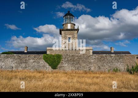 France, Manche, Barneville Carteret, Cap de Carteret, phare de Carteret Banque D'Images