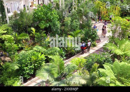 KEW, Royaume-Uni - 15 juillet 2019 : les visiteurs à l'Europe, maison de Kew Gardens à Londres. Royal Botanic Gardens sont désignés comme Patrimoine Mondial de l'UNESCO Banque D'Images