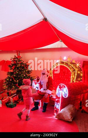 France, Lot et Garonne, Agen, parc d'attractions Walygator, décoration de Noël par Blachere illumination Banque D'Images