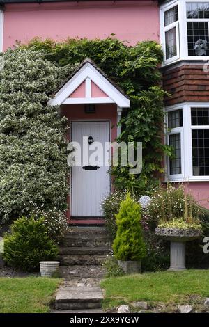 Chalet rose Banque D'Images