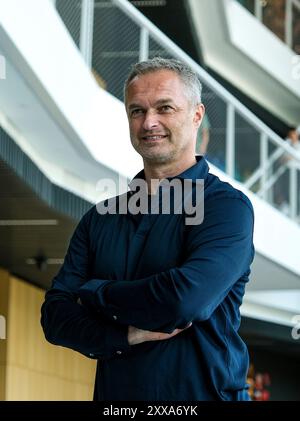 Francfort, Deutschland. 23 août 2024. Christian Wueck (Deutschland, entraîneur), GER, Pressekonferenz zur Vorstellung des neuen Bundestrainers der Frauen Fussball Nationalmannschaft, Francfort, 23.08.2024. Foto : Eibner-Pressefoto/Florian Wiegand crédit : dpa/Alamy Live News Banque D'Images