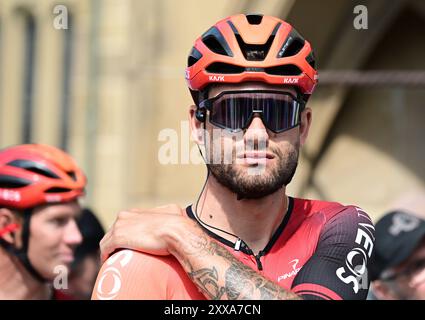 Heilbronn, Allemagne. 23 août 2024. Cyclisme : Deutschland Tour, Heilbronn - Schwäbisch Gmünd (174,60 km), 2ème étape : Filippo Ganna de Team Ineos Grenadiers avant le départ. Crédit : Bernd Weißbrod/dpa/Alamy Live News Banque D'Images