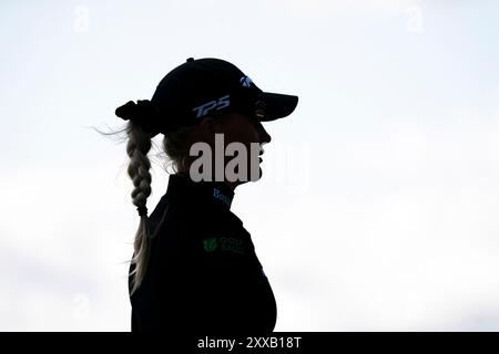 St Andrews, Écosse, Royaume-Uni. 23 août 2024. Deuxième manche de l’AIG Women’s Open à Old course St Andrews. Pic ; Charley Hull. Iain Masterton/ Alamy Live News Banque D'Images