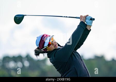 St Andrews, Écosse, Royaume-Uni. 23 août 2024. Deuxième manche de l’AIG Women’s Open à Old course St Andrews. Pic ; Ruoning Yin. Iain Masterton/ Alamy Live News Banque D'Images