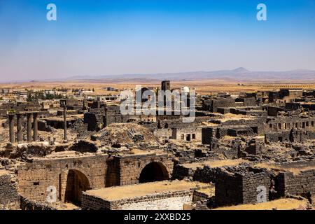 vista sur les ruines de Bosra, Syrie Banque D'Images