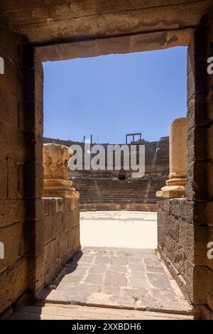 Le théâtre romain de Bosra dans le district de Dar'a dans le sud-ouest de la Syrie. Banque D'Images