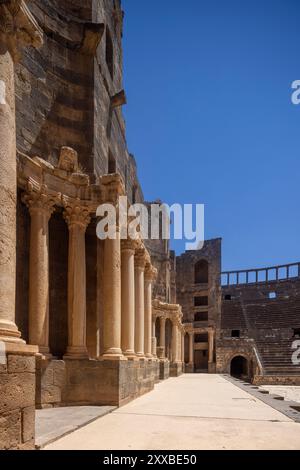 Le théâtre romain de Bosra dans le district de Dar'a dans le sud-ouest de la Syrie. Banque D'Images