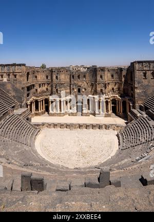 Le théâtre romain de Bosra dans le district de Dar'a dans le sud-ouest de la Syrie. Banque D'Images