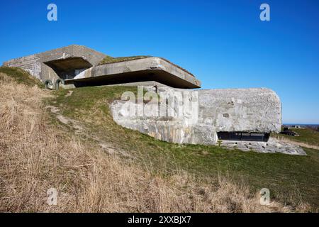 Regelbau M 162a, bunker allemand de la seconde Guerre mondiale, partie de Stützpunktgruppe Frederikshavn Süd ; Pikkerbakken, Frederikshavn, Danemark Banque D'Images