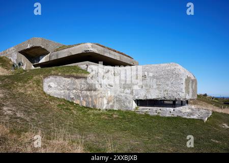 Regelbau M 162a, bunker allemand de la seconde Guerre mondiale, partie de Stützpunktgruppe Frederikshavn Süd ; Pikkerbakken, Frederikshavn, Danemark Banque D'Images