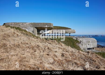 Regelbau M 162a, bunker allemand de la seconde Guerre mondiale, partie de Stützpunktgruppe Frederikshavn Süd ; Pikkerbakken, Frederikshavn, Danemark Banque D'Images