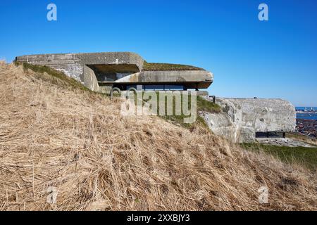 Regelbau M 162a, bunker allemand de la seconde Guerre mondiale, partie de Stützpunktgruppe Frederikshavn Süd ; Pikkerbakken, Frederikshavn, Danemark Banque D'Images