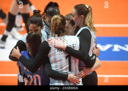 Argentine National Volleyball Team (Las Panteras). Volley-ball féminin. Banque D'Images