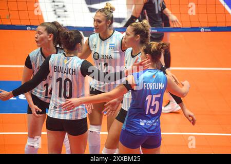 Argentine National Volleyball Team (Las Panteras). Volley-ball féminin. Banque D'Images