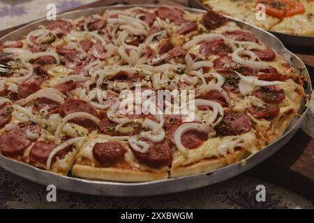 délicieuse pizza pepperoni de près Banque D'Images