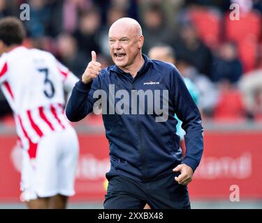 Aalborg, Danemark. 23 août 2024. L'entraîneur-chef de l'AGF, Uwe Rösler, dans le match de Superliga entre l'AAB et l'AGF à Aalborg Portland Park, vendredi 23 août 2024. (Photo : Henning Bagger/Ritzau Scanpix) crédit : Ritzau/Alamy Live News Banque D'Images