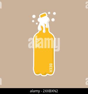 Icône de vecteur de bouteille de bière. Icône de bouteille de bière en plastique. Bouteille avec poignée. L'ergonomie a inspiré le logo. Une main tenant une bouteille d'une sélection de Illustration de Vecteur