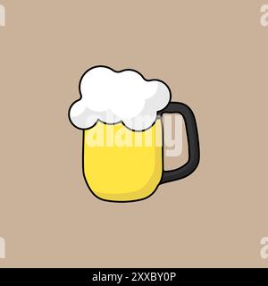 Mousse de bière dans un verre. Vecteur de pinte de bière de mousse. Lunettes de sertissage. Vecteur de bière de boisson alcoolisée. Illustration vectorielle. Illustration de Vecteur