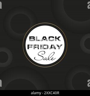 Modèle de conception de bannière de vente Black Friday dans un style minimaliste. Illustration vectorielle Illustration de Vecteur
