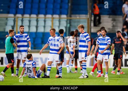 Doetinchem, pays-Bas. 23 août 2024. DOETINCHEM, Stadium de Vijverberg, 23-08-2024, saison 2024/2025, Dutch Keuken Kampioen Divisie. Pendant le match de Graafschap - Jong Utrecht, les joueurs Graafschap déception crédit : Pro Shots/Alamy Live News Banque D'Images