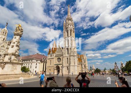 Église de l'Assomption du château de Buda (église Matthias), à l'origine XIVe siècle, quartier du château de Buda, Budapest, Hongrie Banque D'Images