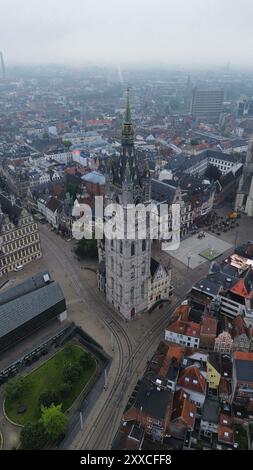 Drone photo Gand Belfry belgique europe Banque D'Images