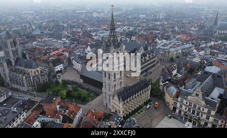 Drone photo Gand Belfry belgique europe Banque D'Images