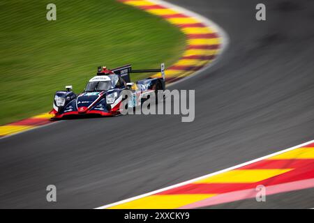 Stavelot, Belgique. 23 août 2024. 21 SCHNEIDER Daniel (soutien-gorge), MEYRICK Andrew (gbr), ALBUQUERQUE Felipe (PRT), United Autosports, Oreca 07 - Gibson, action pendant les 4 heures d'Imola 2024, 4ème manche des European le Mans Series 2024 sur le circuit de Spa-Francorchamps du 23 au 25 août 2024 à Stavelot, Belgique - photo André Ferreira/DPPI crédit : DPPI Media/Alamy Live News Banque D'Images