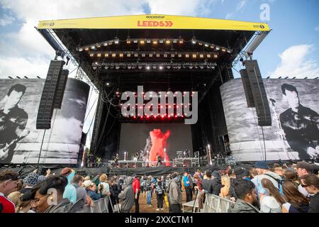 Leeds, Royaume-Uni. Vendredi 23 août 2024 vue générale de la scène principale du parc Bramham © Jason Richardson / Alamy Live News Banque D'Images