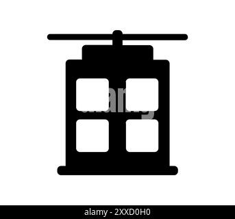 Icône de téléphérique illustrée dans le vecteur sur fond blanc Banque D'Images