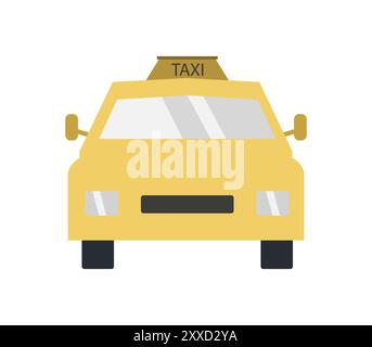 Icône de taxi illustrée dans le vecteur sur fond blanc Banque D'Images