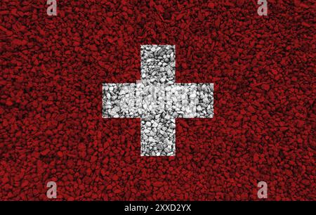 Drapeau suisse avec texture sur fond Banque D'Images