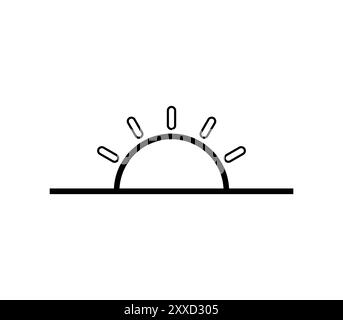 Icône de coucher de soleil illustrée dans le vecteur sur fond blanc Banque D'Images