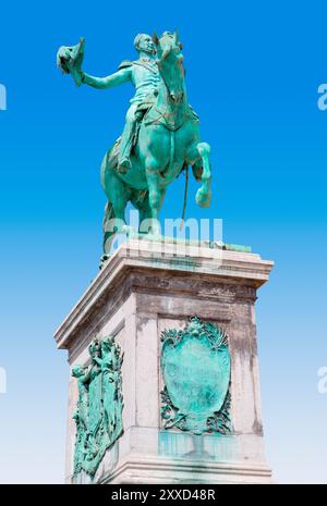 Place Guillaume II avec statue équestre de Guillaume II à Luxembourg, Luxembourg, Europe Banque D'Images