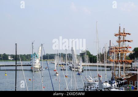 Vue panoramique sur le pont basculant à Kappeln Banque D'Images