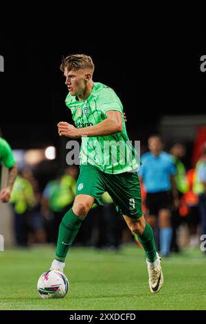 Faro, Portugal. 23 août 2024. Viktor Gyokeres (Sporting CP) vu en action pendant le match de Liga Portugal entre les équipes de SC Farense et Sporting CP à Estadio Algarve. Note finale : SC Farense 0-5 Tri CP (photo de Maciej Rogowski/SOPA images/SIPA USA) crédit : SIPA USA/Alamy Live News Banque D'Images