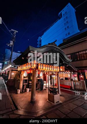 Temple Hozenji la nuit à Osaka, Japon Banque D'Images