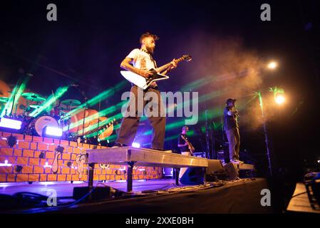 Reading, Berkshire, United Kingdom. 23rd August 2024. Neck Deep get the crowd going at Reading Festival. Cristina Massei/Alamy Live News Stock Photo