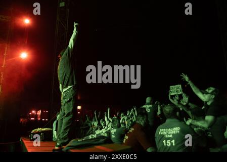 Reading, Berkshire, Royaume-Uni. 23 août 2024. Neck Deep Obtenez la foule au Reading Festival. Cristina Massei/Alamy Live News Banque D'Images