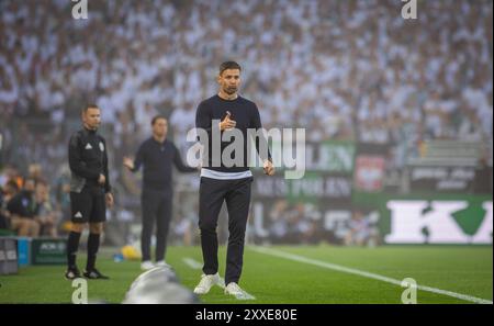 Moenchengladbach, Allemagne. 23 août 2024. Entraîneur Xabi Alonso (Leverkusen) zufrieden Borussia Mönchengladbach - Bayer Leverkusen 23.08.2023 Copyri Banque D'Images