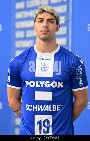 Gummersbach, Deutschland. 23rd Aug, 2024. Portrait Giorgi Tskhovrebadze (VfL Gummersbach 19) DAIKIN Handball Bundesliga, 1 Bundesliga, VfL Gummersbach, Mannschaftspraesentation Spielzeit 2024/2025, Schwalbe Arena Gummersbach, 23.08.2024 Foto: Eibner-Pressefoto/Juergen Augst Credit: dpa/Alamy Live News Stock Photo